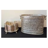 ML - Ornate Decorative Bathroom Waste Bin with Matching Container