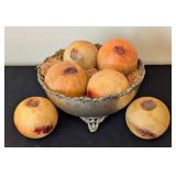 ML - Six Piece Marble Fruit Set in Decorative Bowl - Made in Italy