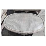 BY - Outdoor Wicker Patio Set - 3-Piece with Cushions and Glass Table