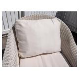 BY - Outdoor Wicker Patio Set - 3-Piece with Cushions and Glass Table