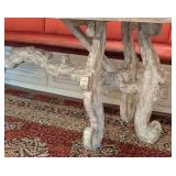 ML - French Country Style Dining Table - Distressed Whitewash Finish
