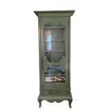 ML - Tall Painted Wood Curio Cabinet with Glass Door