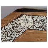 LL - Pair of Vintage Indian Inlaid Wood Side Tables - Octagonal Tops