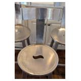 ML - Go Home Hip Vintage Polished Nickel Counter Height Stool Set of 3