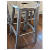 ML - Go Home Hip Vintage Polished Nickel Counter Height Stool Set of 3