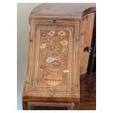 ML - Vintage Carlton Style Inlaid Desk - Floral Panel Sides