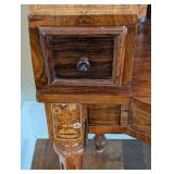 ML - Vintage Carlton Style Inlaid Desk - Floral Panel Sides
