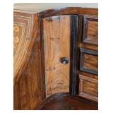 ML - Vintage Carlton Style Inlaid Desk - Floral Panel Sides