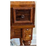 ML - Vintage Carlton Style Inlaid Desk - Floral Panel Sides