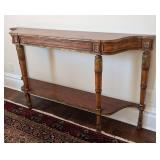 ML - Elegant Console Table - Carved Wood With Gilded Accents