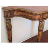 ML - Elegant Console Table - Carved Wood With Gilded Accents
