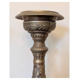 ML - Castilian Brass Pillar Candle Holders - Pair, Made in India