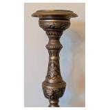 ML - Castilian Brass Pillar Candle Holders - Pair, Made in India