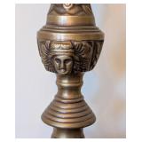 ML - Castilian Brass Pillar Candle Holders - Pair, Made in India