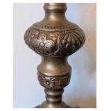 ML - Castilian Brass Pillar Candle Holders - Pair, Made in India