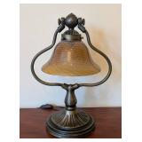 ML - Petite Inverted Harp Table Lamp with Mouth Blown Glass Shade