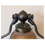 ML - Petite Inverted Harp Table Lamp with Mouth Blown Glass Shade