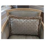 ML - Vintage Upholstered Armchair - Ornate Carved Frame