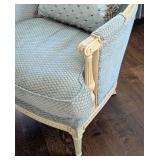 ML - Vintage Upholstered Armchair - Ornate Carved Frame