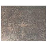 ML - Wood Side Table - Embossed Metal Top