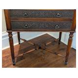 ML - Wood Side Table - Embossed Metal Top