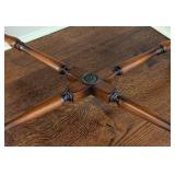 ML - Wood Side Table - Embossed Metal Top