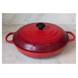 ML - Le Creuset #32 Covered Pan, Red Enamel, Made In France