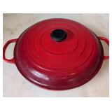 ML - Le Creuset #32 Covered Pan, Red Enamel, Made In France