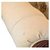 ML - Vintage Tufted Sofa with Carved Wood Arms