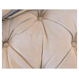 ML - Vintage Tufted Sofa with Carved Wood Arms