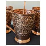 ML - Kamojo Hammered Copper Mugs (Lot of 3)