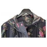 UB - Joules Womens Raincoat - Size US 16 (UK 20) - Floral Print Waterproof Hooded Coat