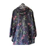 UB - Joules Womens Raincoat - Size US 16 (UK 20) - Floral Print Waterproof Hooded Coat