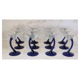ML - Libbey Bravura Blue Stem Martini Glasses - Set of 12