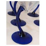 ML - Libbey Bravura Blue Stem Martini Glasses - Set of 12
