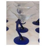 ML - Libbey Bravura Blue Stem Martini Glasses - Set of 12