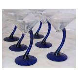 ML - Libbey Bravura Blue Stem Martini Glasses - Set of 12