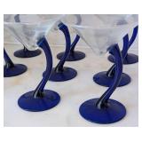 ML - Libbey Bravura Blue Stem Martini Glasses - Set of 12