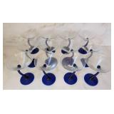 ML - Libbey Bravura Blue Stem Martini Glasses - Set of 12