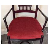 LL - Armchairs, Vintage Mahogany Wheatback, Pair of 2, Rustic American Style