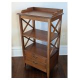 ML - Wood Shelf Unit with X-Brace Sides, 3 Drawers
