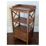 ML - Wood Shelf Unit with X-Brace Sides, 3 Drawers
