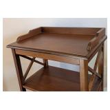 ML - Wood Shelf Unit with X-Brace Sides, 3 Drawers