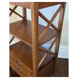 ML - Wood Shelf Unit with X-Brace Sides, 3 Drawers