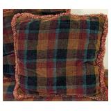 LL - Lee Industries Plaid Ottoman with 2 Matching Pillows