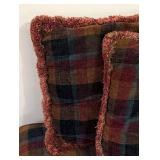 LL - Lee Industries Plaid Ottoman with 2 Matching Pillows