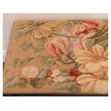 LL - Vintage Needlepoint Top Wood Bench, Carved Frame