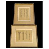 LL - Pair of The Bombay Co Architectural Prints - Eglise Ste Clotilde Aux Andelys