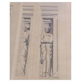 LL - Pair of The Bombay Co Architectural Prints - Eglise Ste Clotilde Aux Andelys