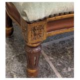 LL - Isenhour Footstool with Damask Upholstery